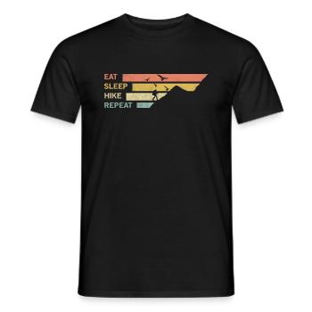 MANGER DORMIR RANDONNÉE RÉPÉTER - T-shirt homme - noir - Devant - AI Model Male 178 light (178cm)