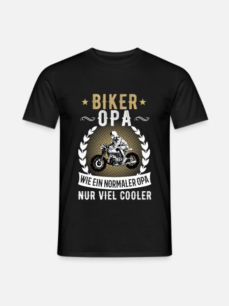 Biker Opa Motorrad - Männer T-Shirt - Schwarz