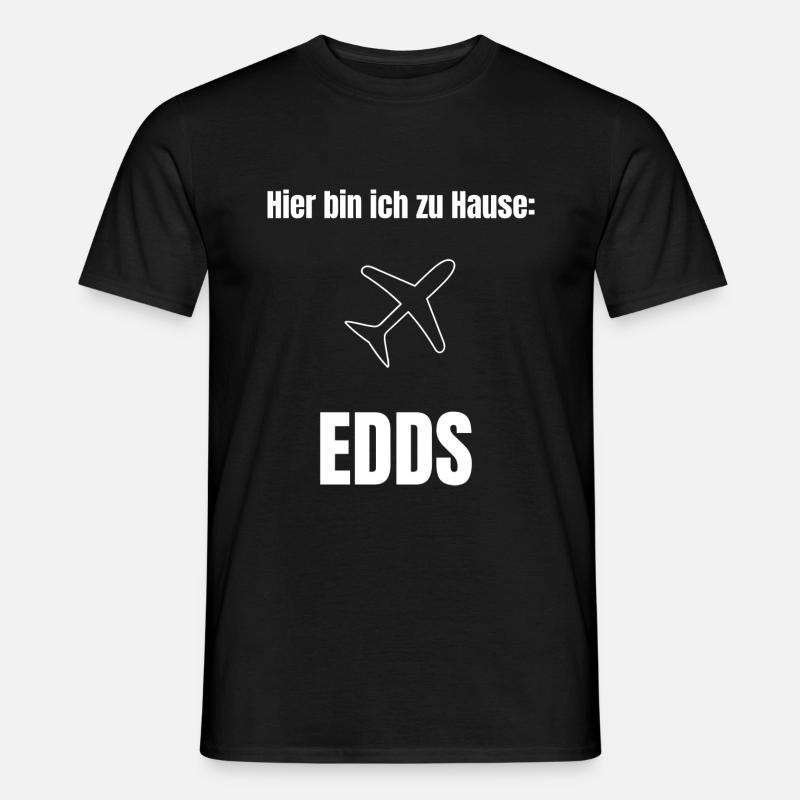 Flughafen Stuttgart Pilot - Männer T-Shirt - Schwarz