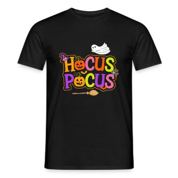 Halloween Hocus Pocus Spell Witch Ghost Pumpkin - Men's T-Shirt - black - Front - AI Model Male 178 light (178cm)