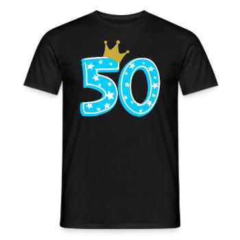50 Krone 50. Geburtstag 50 Jahre - Männer T-Shirt - Schwarz - Vorne - AI Model Male 178 light (178cm)