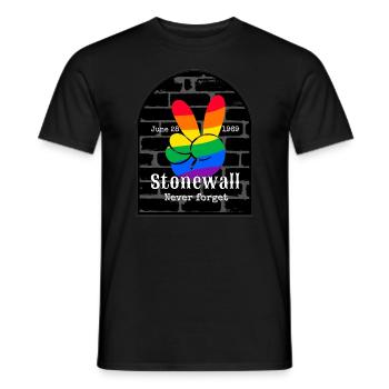 Stonewall 28. Juni 1969 - Vergessen. - Männer T-Shirt - Schwarz - Vorne - AI Model Male 178 light (178cm)