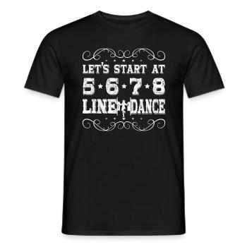 Country Line Dance Apperal Femme Western Linedance - T-shirt homme - noir - Devant - AI Model Male 178 light (178cm)