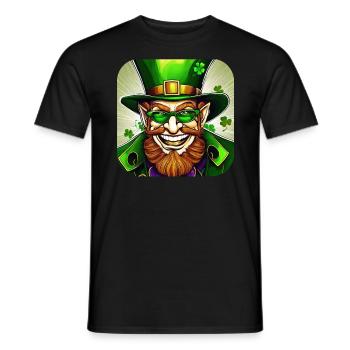 Saint Patricks Day Irish Kobold Leprechaun Wichtel - Männer T-Shirt - Schwarz - Vorne - AI Model Male 178 light (178cm)