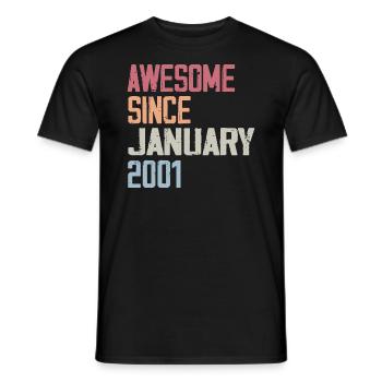 Geburtstag Januar 2001 Retro Januar 2001 - Männer T-Shirt - Schwarz - Vorne - AI Model Male 178 light (178cm)