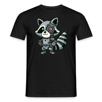 Cooler Waschbär Roboter - Männer T-Shirt - Schwarz - Vorne - AI Model Male 178 light (178cm)