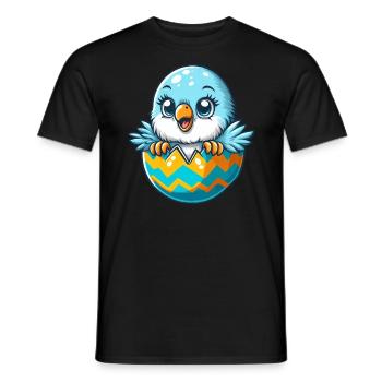 Bunter Wellensittich Schlüpft Osterei Cartoon - Männer T-Shirt - Schwarz - Vorne - AI Model Male 178 light (178cm)