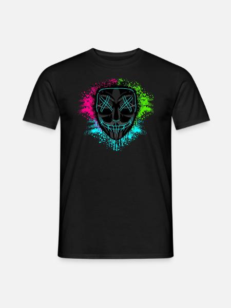 Party Mask, Turquoise - Men's T-Shirt - black