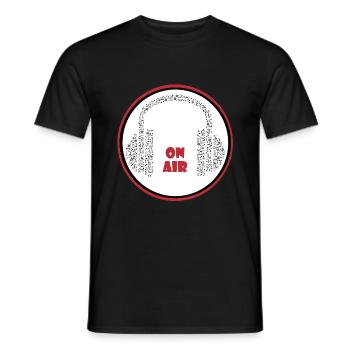 Musik Kopfhörer Aufnahme Hören Sprechen On Air - Männer T-Shirt - Schwarz - Vorne - AI Model Male 178 light (178cm)