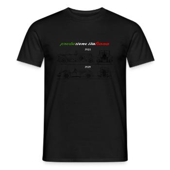 vintage car produced in Italy - Men's T-Shirt - black - Front - AI Model Male 178 light (178cm)