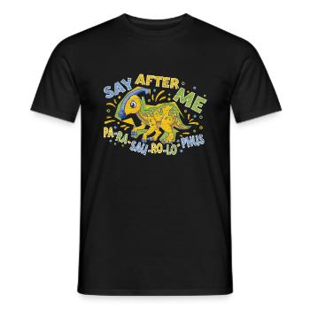 Parasaurolophus Kinder Geschenk Dinosaurier - Männer T-Shirt - Schwarz - Vorne - AI Model Male 178 light (178cm)