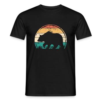 Bear animal wilderness bears daddy bear mom bear wild animal - Men's T-Shirt - black - Front - AI Model Male 178 light (178cm)