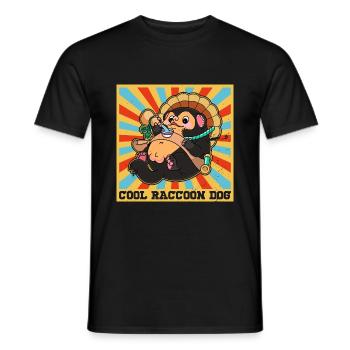 Raccoon Dog Raccoon Dog Enok Japan - Men's T-Shirt - black - Front - AI Model Male 178 light (178cm)