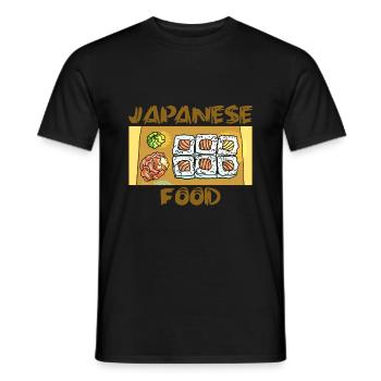 Japanese food Sushi wasabi ginger raw fish - Men's T-Shirt - black - Front - AI Model Male 178 light (178cm)
