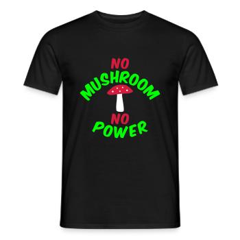 No mushroom no power (Fliegenpilz) - Männer T-Shirt - Schwarz - Vorne - AI Model Male 178 light (178cm)