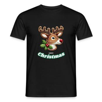 Ein super schöner Weihnachtselch, Merry Christmas - Männer T-Shirt - Schwarz - Vorne - AI Model Male 178 light (178cm)