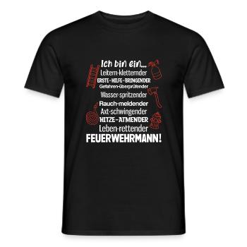 Ich bin ein.. Feuerwehrmann - Männer T-Shirt - Schwarz - Vorne - AI Model Male 178 light (178cm)
