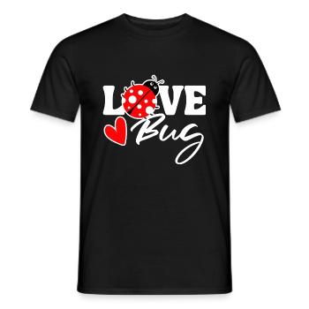 Valentine's Day Ladybug Love In Love Heart Love - Men's T-Shirt - black - Front - AI Model Male 178 light (178cm)