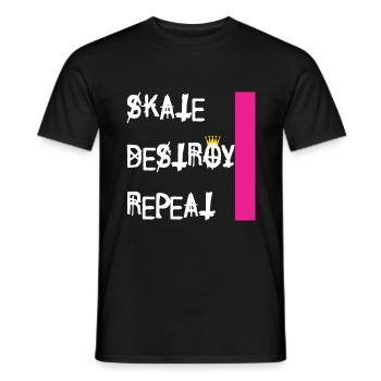 Skate Destroy Repeat – Skater Lifestyle - Men's T-Shirt - black - Front - AI Model Male 178 light (178cm)