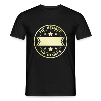 Vip Lid Stempel - Heren T-shirt - zwart - Voor - AI Model Male 178 light (178cm)