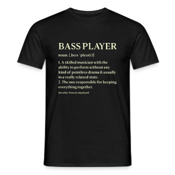 Bassgitarre Bass Player Bassist - Männer T-Shirt - Schwarz - Vorne - AI Model Male 178 light (178cm)