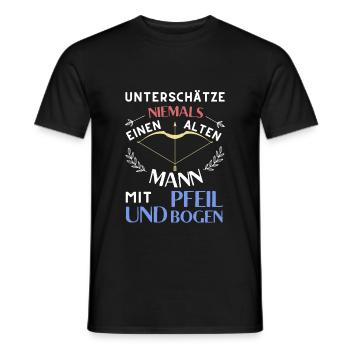 Unterschätze niemals einen alten Mann - Männer T-Shirt - Schwarz - Vorne - AI Model Male 178 light (178cm)