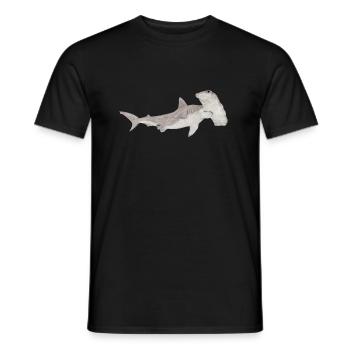 Great hammerhead, shark, shark - Men's T-Shirt - black - Front - AI Model Male 178 light (178cm)