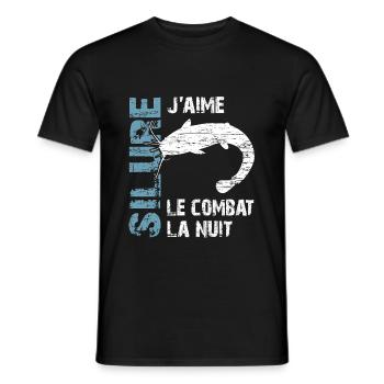 Pêche au silure Combat avec le silure Pêche sporti - T-shirt homme - noir - Devant - AI Model Male 178 light (178cm)