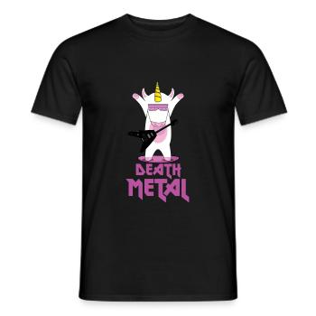 Death Metal Unicorn - Men's T-Shirt - black - Front - AI Model Male 178 light (178cm)