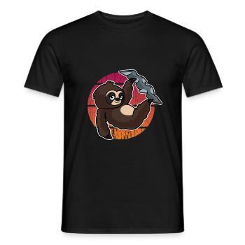 Sloth climbing team - Men's T-Shirt - black - Front - AI Model Male 178 light (178cm)