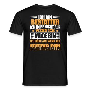 BESTATTER - Der Fertigsteller - Männer T-Shirt - Schwarz - Vorne - AI Model Male 178 light (178cm)