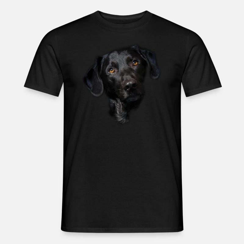 Schwarzes Labrador-Hundegesicht - Männer T-Shirt - Schwarz