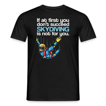 Parachutisme si au début vous ne réussissez pas - T-shirt homme - noir - Devant - AI Model Male 178 light (178cm)
