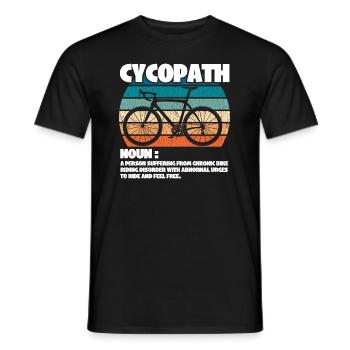 Cycliste cycliste Cycopath Nom - T-shirt homme - noir - Devant - AI Model Male 178 light (178cm)