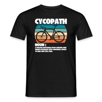 Cycliste cycliste Cycopath Nom - T-shirt homme - noir - Devant - AI Model Male 178 light (178cm)