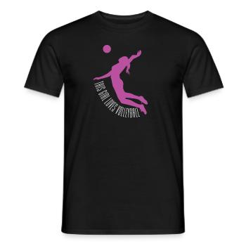Volleyball Damen Dieses Mädchen liebt Volleyball - Männer T-Shirt - Schwarz - Vorne - AI Model Male 178 light (178cm)