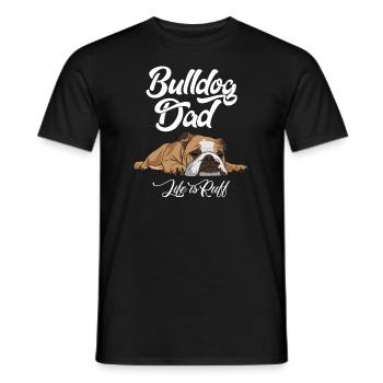 English Bulldog Dad Life Is Ruff - Men's T-Shirt - black - Front - AI Model Male 178 light (178cm)