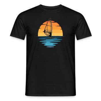Windsurfen Sonnenuntergang - Männer T-Shirt - Schwarz - Vorne - AI Model Male 178 light (178cm)