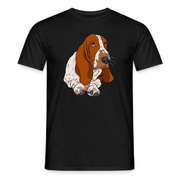 Basset Hound - Männer T-Shirt - Schwarz - Vorne - AI Model Male 178 light (178cm)