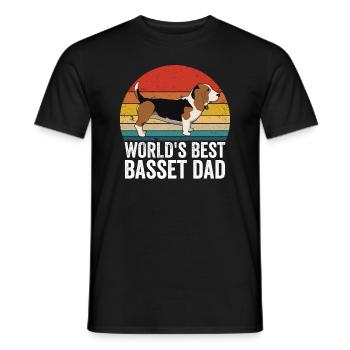 Basset Hound Worlds Meilleur Basset Dad - T-shirt homme - noir - Devant - AI Model Male 178 light (178cm)