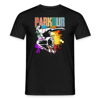 Parkour - Men's T-Shirt - black - Front - AI Model Male 178 light (178cm)