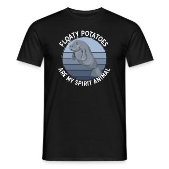 Manatee Floaty Potatoes Are My Spirit Animal - Men's T-Shirt - black - Front - AI Model Male 178 light (178cm)