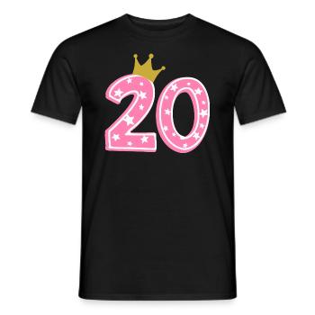 20 Krone 20. Geburtstag 20 Jahre - Männer T-Shirt - Schwarz - Vorne - AI Model Male 178 light (178cm)