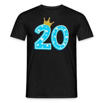 20 Krone 20. Geburtstag 20 Jahre - Männer T-Shirt - Schwarz - Vorne - AI Model Male 178 light (178cm)