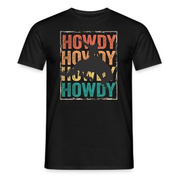 Rodeo Howdy - Männer T-Shirt - Schwarz - Vorne - AI Model Male 178 light (178cm)