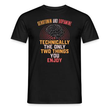 Serotonin Dopamin Neurologie - Männer T-Shirt - Schwarz - Vorne - AI Model Male 178 light (178cm)