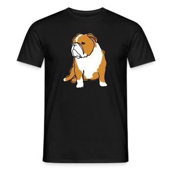 Art au trait de bouledogue anglais - T-shirt homme - noir - Devant - AI Model Male 178 light (178cm)