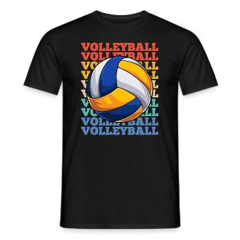 Volleyball coloré - T-shirt homme - noir - Devant - AI Model Male 178 light (178cm)