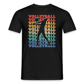 Volleyball Damen bunt - Männer T-Shirt - Schwarz - Vorne - AI Model Male 178 light (178cm)