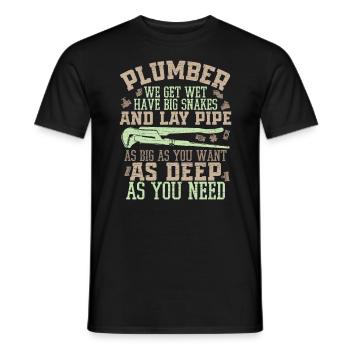 Klempner Installateur - Männer T-Shirt - Schwarz - Vorne - AI Model Male 178 light (178cm)